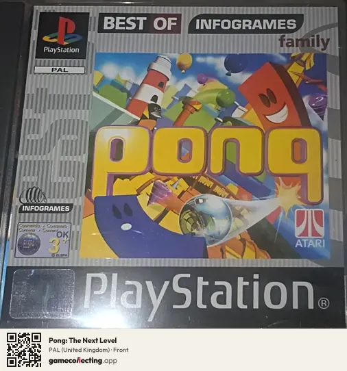 Pong: The Next Level PlayStation, United Kingdom box front