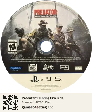 Predator: Hunting Grounds PlayStation 5, NTSC disc