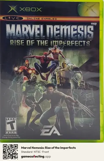 Marvel Nemesis: Rise of the Imperfects Xbox, NTSC box front