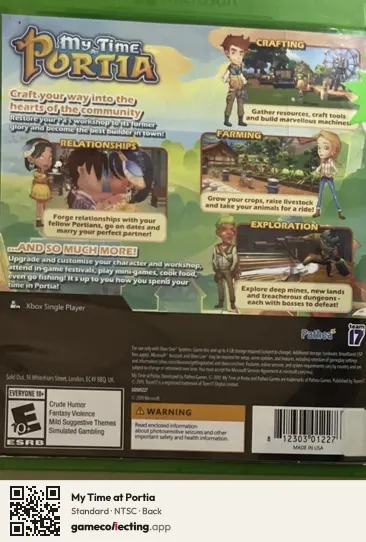 My Time at Portia Xbox One, NTSC box back