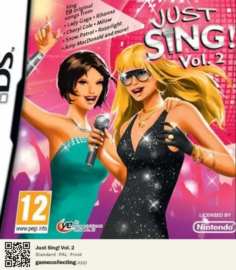 Just Sing! Vol. 2 Nintendo DS, PAL box front