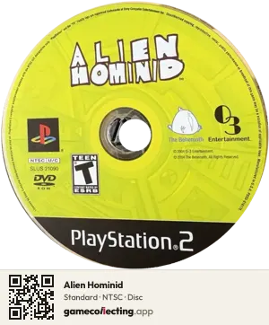 Alien Hominid PlayStation 2, NTSC disc