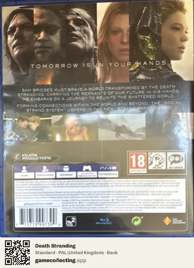 Death Stranding PlayStation 4, United Kingdom box back