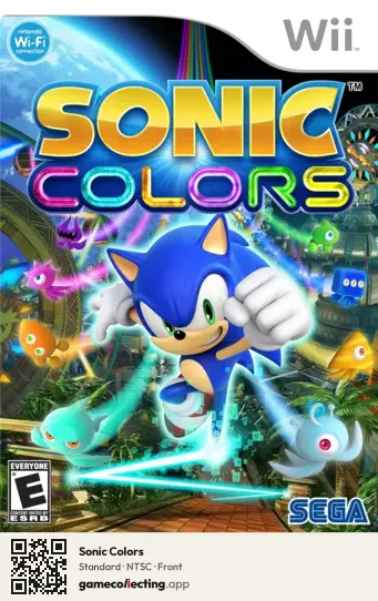 Sonic Colors Nintendo Wii, NTSC box front