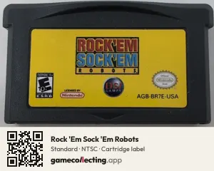 Rock 'Em Sock 'Em Robots Game Boy Advance, NTSC cartridge label