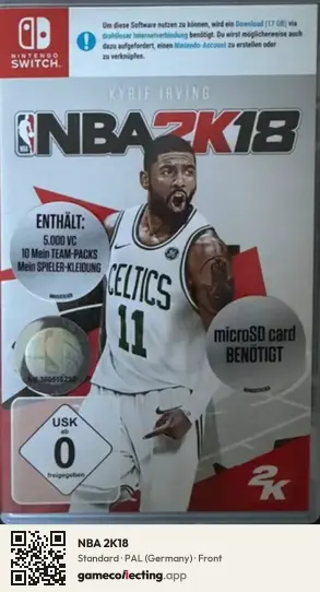 NBA 2K18 Nintendo Switch, Germany box front