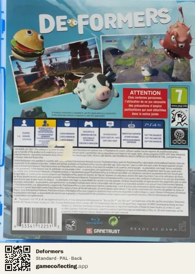 Deformers PlayStation 4, PAL box back