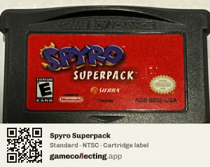 Spyro Superpack Game Boy Advance, NTSC cartridge label