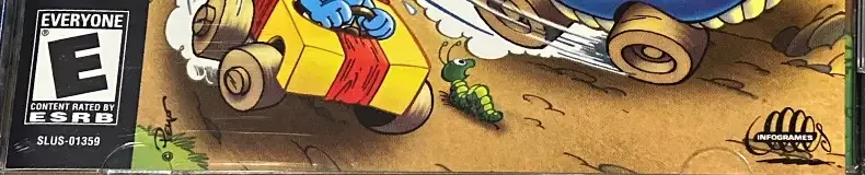 Smurf Racer, the ESRB box on its front