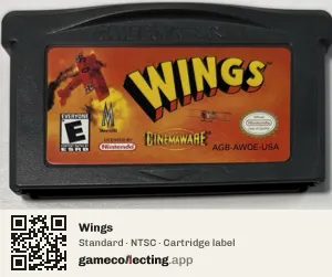 Wings Game Boy Advance, NTSC cartridge label