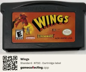 Wings Game Boy Advance, NTSC cartridge label