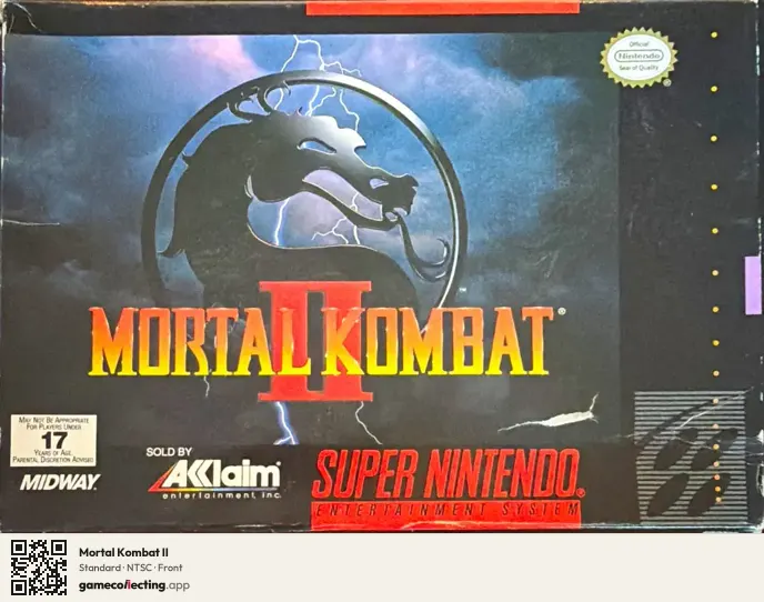 Mortal Kombat II Super Nintendo Entertainment System, NTSC box front