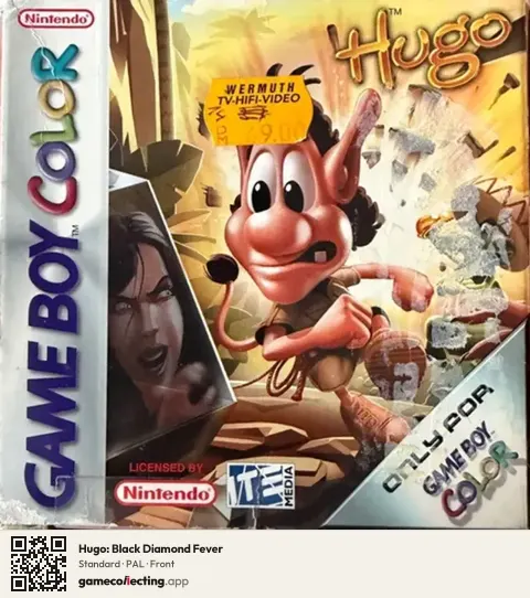 Hugo: Black Diamond Fever Game Boy Color, PAL box front