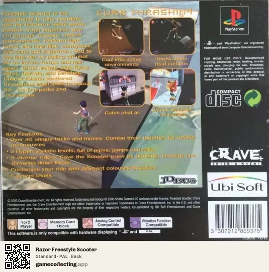 Razor Freestyle Scooter PlayStation, PAL box back