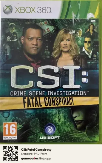 CSI: Fatal Conspiracy Xbox 360, PAL box front