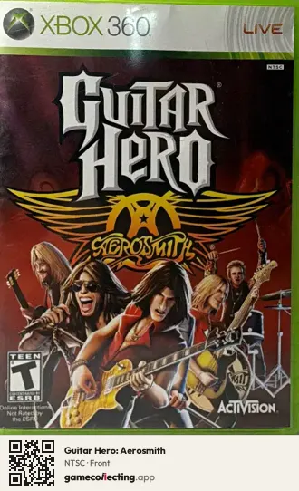 Guitar Hero: Aerosmith Xbox 360, NTSC box front