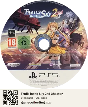 Trails in the Sky 2nd Chapter PlayStation 5, PAL disc