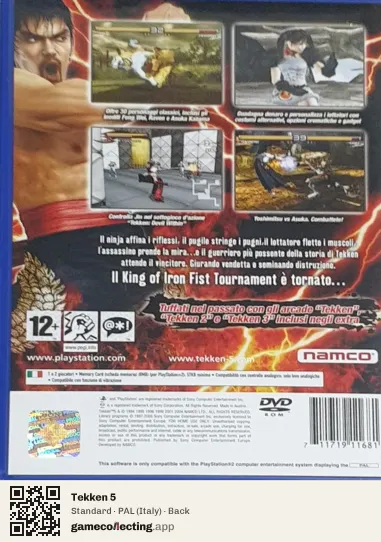 Tekken 5 PlayStation 2, Italy box back
