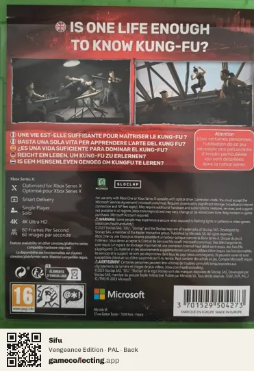 Sifu Xbox One, PAL box back