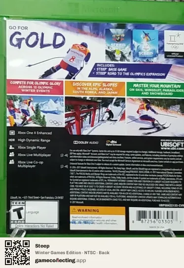 Steep Xbox One, NTSC box back