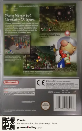 Pikmin Nintendo GameCube, Germany box back