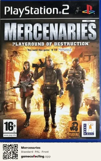 Mercenaries PlayStation 2, PAL box front