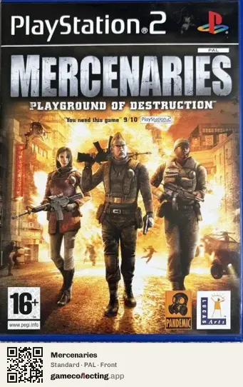 Mercenaries PlayStation 2, PAL box front