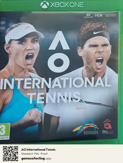 AO International Tennis Xbox One, PAL box front