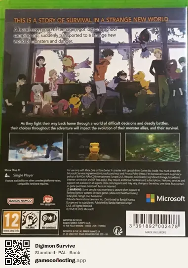 Digimon Survive Xbox One, PAL box back