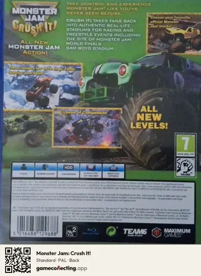 Monster Jam: Crush It! PlayStation 4, PAL box back