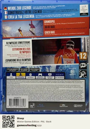 Steep PlayStation 4, PAL box back