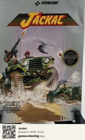 Jackal Nintendo Entertainment System, NTSC box front