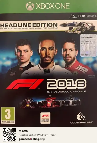 F1 2018 Xbox One, Italy box front