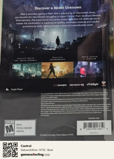Control Xbox One, NTSC box back