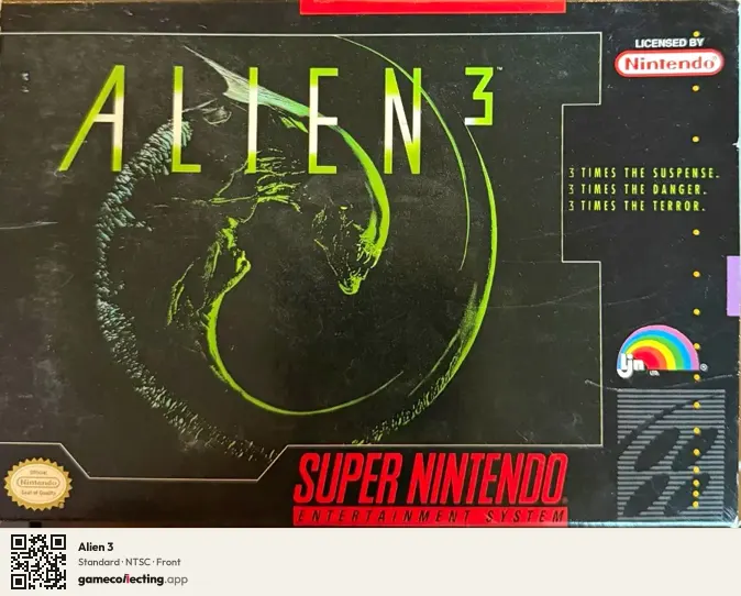 Alien 3 Super Nintendo Entertainment System, NTSC box front