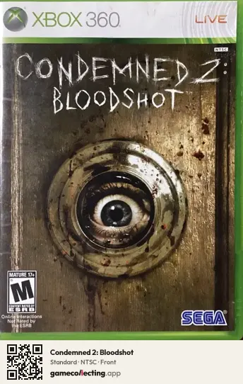 Condemned 2: Bloodshot Xbox 360, NTSC box front