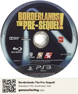 Borderlands: The Pre-Sequel! PlayStation 3, PAL disc