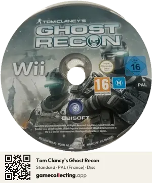 Tom Clancy's Ghost Recon Nintendo Wii, PAL disc
