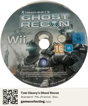 Tom Clancy's Ghost Recon Nintendo Wii, PAL disc