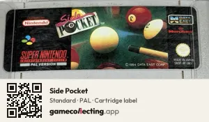 Side Pocket Super Nintendo Entertainment System, PAL cartridge label