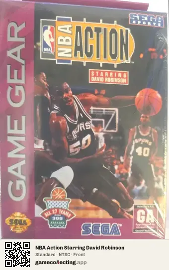 NBA Action Starring David Robinson Sega Game Gear, NTSC box front