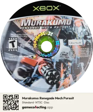 Murakumo: Renegade Mech Pursuit Xbox, NTSC disc