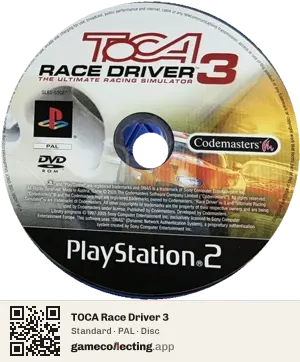TOCA Race Driver 3 PlayStation 2, PAL disc