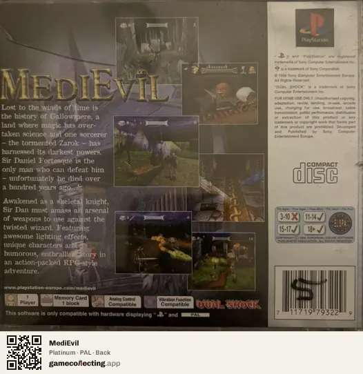 MediEvil PlayStation, PAL box back