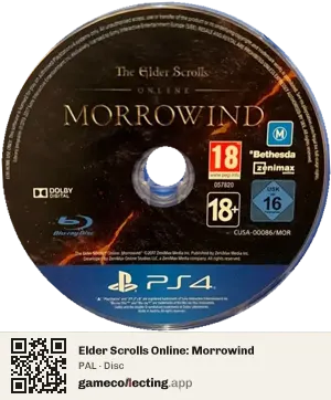 Elder Scrolls Online: Morrowind PlayStation 4, PAL disc