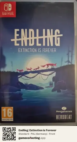 Endling: Extinction is Forever Nintendo Switch, Germany box front
