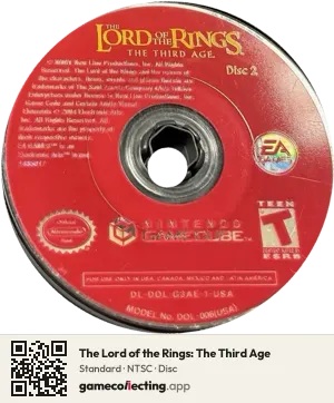 The Lord of the Rings: The Third Age Nintendo GameCube, NTSC disc