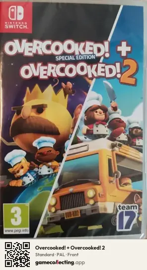 Overcooked! + Overcooked! 2 Nintendo Switch, PAL box front