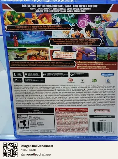 Dragon Ball Z: Kakarot PlayStation 5, NTSC box back
