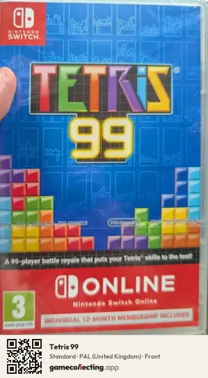 Tetris 99 Nintendo Switch, United Kingdom box front